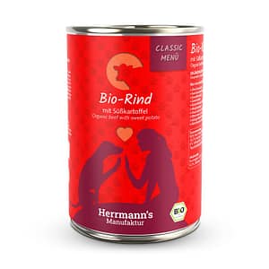 Herrmann’s Classic Manzo Bio con Patate Dolci per Cani – 400 g, 12 pezzi