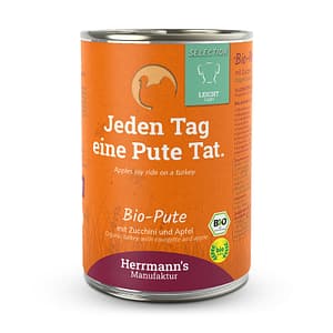 Herrmann’s Selection Light Tacchino Bio con Zucchine e Mele per Cani – 400 g, 12 pezzi