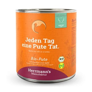 Herrmann’s Selection Light Tacchino Bio con Zucchine e Mele per Cani – 800 g, 12 pezzi