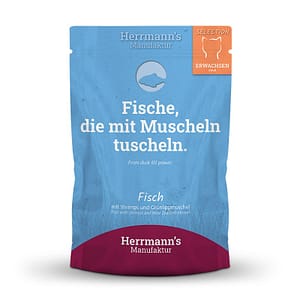 Herrmann’s Selection Pesce con Gamberi e Cozze per Gatti – 100 g, Singola