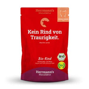 Herrmann’s Selection Manzo Biologico con Carote e Miglio per Gatti – 100 g, 6 pezzi
