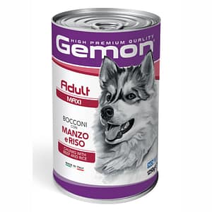 Gemon Adult Maxi Bocconi con Manzo e Riso per Cani – 125 g
