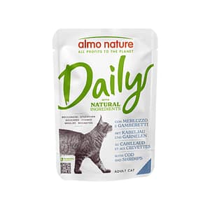 Almo Nature Daily Merluzzo e Gamberetti per Gatti 70gr – 70 g, 12 pezzi