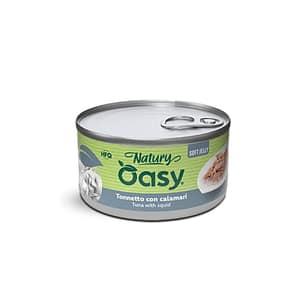 Oasy Natury Soft Jelly con Tonnetto e Calamari per Gatti – 85 g, 12 pezzi