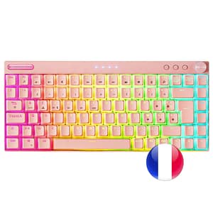 Mars Gaming MKCLOUDPRFR Tastiera francese AZERTY USB + Bluetooth Rosa – nuovo