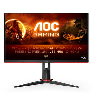 AOC G2 Q27G2U/BK Display PC a schermo piatto da 68,6 cm (27 ) 2560 x 1440 pixel Quad HD LED Nero, Rosso – nuovo