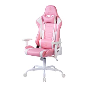 DELTACO GAMING – LINEA ROSA – Poltrona da gioco, base in alluminio, pelle PU rosa, max 90kg – nuovo