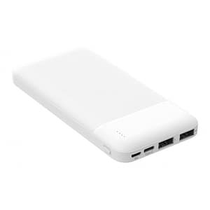 Batteria di emergenza bianca 10 000mAh [ Banca di alimentazione da viaggio esterna ] Uscita 2 porte USB-A – nuovo