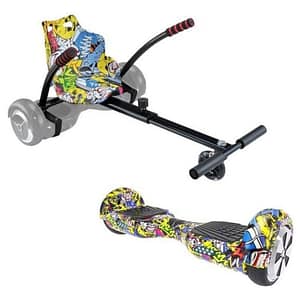 Confezione Hoverboard + kart multicolore – URBANGLIDE – Ruote 6,5 – 550W – 4Ah – Lunghezza regolabile – nuovo