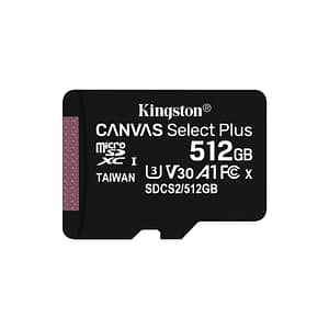 Tecnologia Kingston Canvas Select Plus 100R A1 C10 512GB Scheda micSDXC senza ADP – nuovo