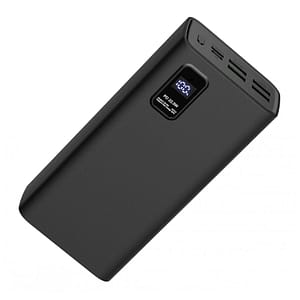 Batteria di emergenza nera, 5 uscite – Consegna di energia – 30 000 mAh – Display a LED [ Banca di alimentazione da viaggio Esterna ] – nuovo