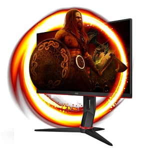 Monitor PC a schermo piatto AOC 24G2SU/BK 60,5 cm (23,8 ) 1920 x 1080 pixel Full HD Nero, Rosso – nuovo