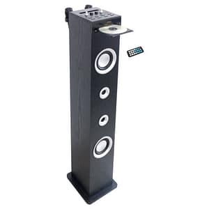 HP49CD Sound Tower – Lettore CD Bluetooth e funzione Karaoke – 100W – Radio FM – Porta USB – Aux-in – Nero – nuovo