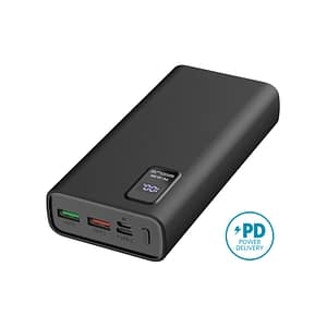 PLATINET Banca di alimentazione 20 000 mAh Polimero PD 3.0 QC 3.0 Schermo LED Nero – nuovo