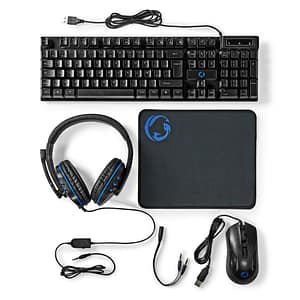 Nedis Gaming Combo Kit Tastiera Mouse incluso USB AZERTY Francese Nero – nuovo