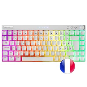 Mars Gaming MKCLOUDWBFR Tastiera QWERTY francese USB + Bluetooth Bianco – nuovo