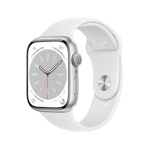 Watch Series 8 OLED 41 mm – Cassa in alluminio argento – GPS – Banda sportiva – Bianco – Ricondizionato – Condizioni eccellenti