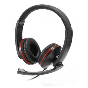 WE Micro Stereo Headset con archetto per chiamate/musica Nero, Rosso – nuovo