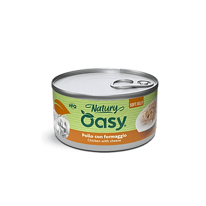 Oasy Natury Soft Jelly Pollo con Formaggio per Gatti – 150 g, Singola