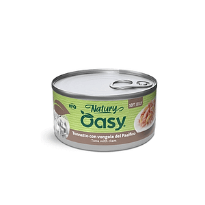 Oasy Natury Soft Jelly con Tonnetto e Vongole per Gatti – 150 g, Singola