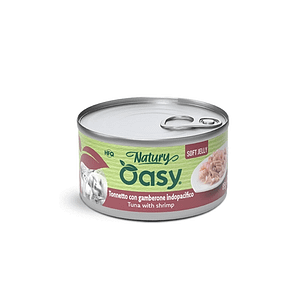 Oasy Natury Soft Jelly Tonnetto con Gamberone per Gatti – 85 g, Singola