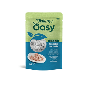 Oasy Natury Soft Jelly al Tonno con Orata in busta per Gatti – 70 g, Singola