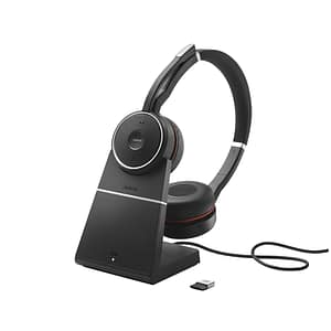 Jabra Evolve 75 Cuffie cablate e wireless Archetto per chiamate/musica Supporto di ricarica Bluetooth Nero – nuovo