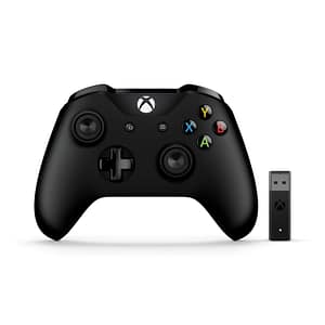 Controller Microsoft Xbox + adattatore wireless nero Gamepad PC, Xbox One – Ricondizionato – Condizioni eccellenti