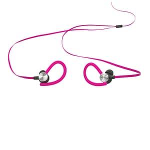 Auricolari impermeabili sportivi rosa In-ear, cavo piatto Earloop – nuovo