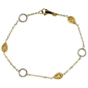 Bracciale donna in oro giallo e bianco 803321724451