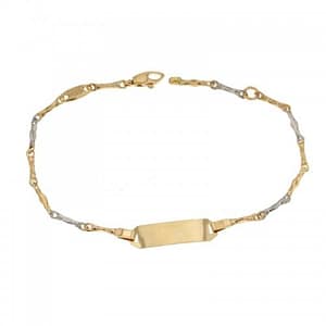 Bracciale per bambini in oro giallo e bianco 803321726878
