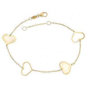 Bracciale donna in oro giallo cuori 803321733398