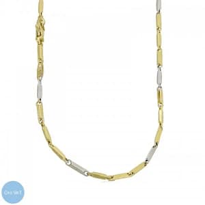 Collana Uomo in Oro Bianco e Giallo 9kt 803321743444