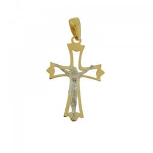 Croce Uomo in Oro Giallo e Bianco 803321714002