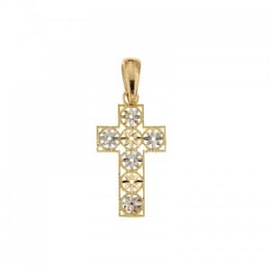 Croce da donna in Oro Giallo e Bianco 803321730828