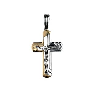 Croce uomo in Oro Giallo e Bianco GL100049