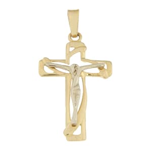 Croce Uomo Oro Giallo Bianco GL100505