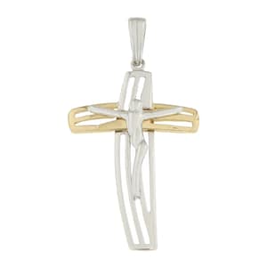 Croce Uomo Oro Giallo Bianco GL100519