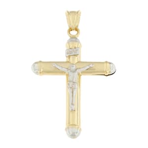 Croce Uomo Oro Giallo Bianco GL100522