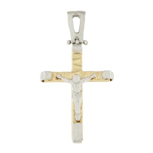 Croce Uomo Oro Giallo Bianco GL100536