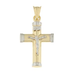 Croce Uomo Oro Giallo Bianco GL100537