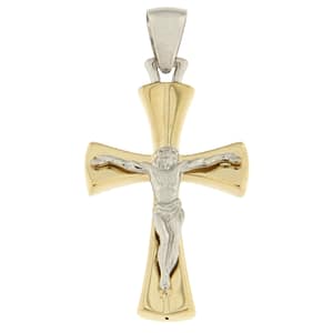 Ciondolo Croce Oro Giallo Bianco GL100837