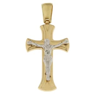 Ciondolo Croce Oro Giallo Bianco GL100941