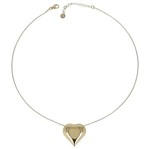 Collana Cuore Bombato Acciaio PVD Oro GLBJKS6001G