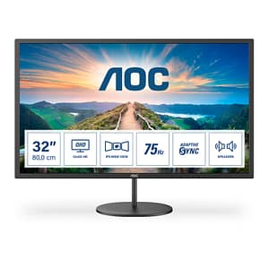 AOC V4 Q32V4 Display per PC a schermo piatto da 80 cm (31,5 ) 2560 x 1440 pixel 2K Ultra HD LED Nero – nuovo