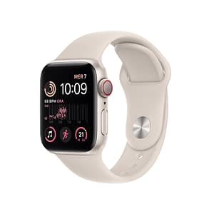 Orologio SE (2022) 40 mm - GPS + cellulare - Cassa in alluminio - Starlight - Ricondizionato - Condizioni eccellenti