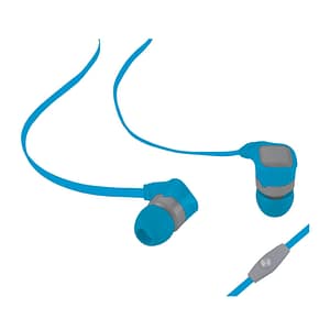 WE cuffie intrauricolari e microfono, cuffie intrauricolari cablate con jack piatto da 3,5 mm a cancellazione del rumore, cuffie stereo ergonomiche con microfono per iPhone, smartphone Android e lettori MP3 – Blu – nuovo