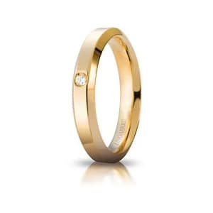 Fede Nuziale Unoaerre Hydra con diamante Oro Giallo Brillanti Promesse
