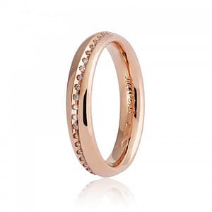 Fede Nuziale Unoaerre modello Infinito oro rosa con diamanti Collezione 9.0