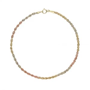 Bracciale Fune Corda Oro Bianco Giallo Rosa 18 KT